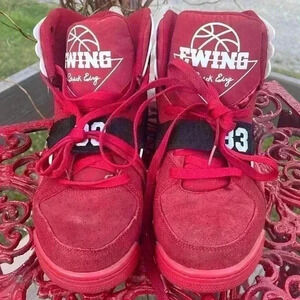 Patrick Ewing red suede high tops. Men’s size 9.5.
